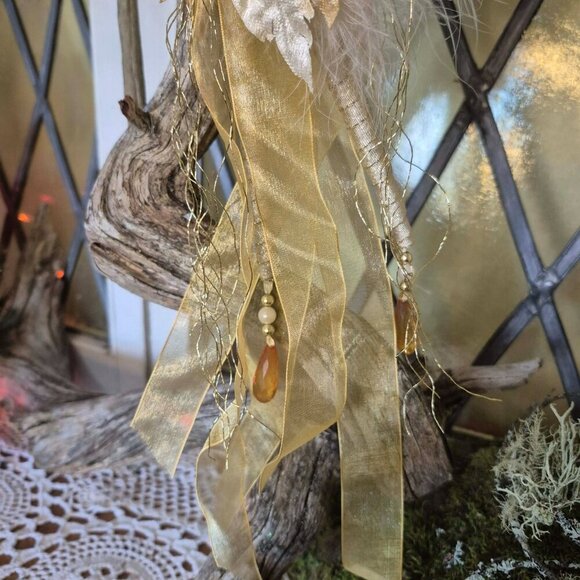 Vintage Gold & Yellow Fairy Ornament - Picture 4 of 16
